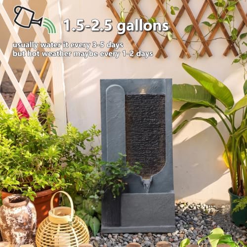 28H Modern Indoor/Outdoor Water Fountain with Soothing LED Light - Image 6