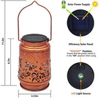2 Pack Solar Butterfly Lanterns Outdoor Hanging Decor Lantern,Waterproof Hollow Out Retro Metal Decorative Garden Light,Graceful Decoration for Patio,Yard,Landscape,Festival - Image 4