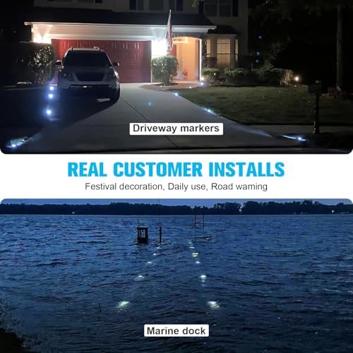 VOLISUN Solar Deck Driveway Dock Lights,Solar Pathway Lights,Blue 16 Pack - Image 6