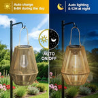 Solar Lanterns Outdoor Waterproof, 2 Pack Hanging Solar Lights for Outside, Auto On/Off Solar Powered Lanterns for Patio Yard Porch Pathway Garden Decor, Warm White - Image 3