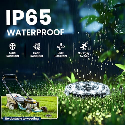 SOLPEX Solar Ground Lights Outdoor, Pathway Lights 20 Pack Cool White - Image 5