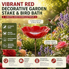 Metal Flower Garden Stakes, Mini Bird Bath and Bee Watering Station with Detachable Copper-Tone Stake, Shallow Alloy Flower Bowl for Garden Yard Patio Butterfly Puddler Decor Gift (Randomcolor, 5 Pcs) - Image 5