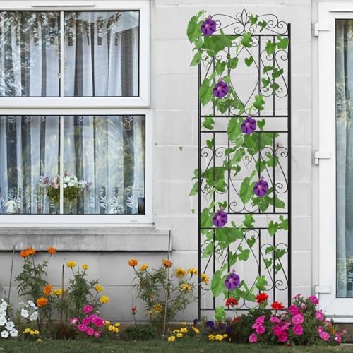 unho 2 Pack 71.6x20in Iron Arch Garden Trellis with Black Metal - Image 6