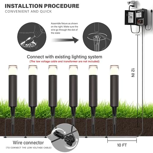 GOODSMANN 8PK Outdoor Low Voltage Bollard Lights 2W 2700K Warm White LED Landscape Pathway Light Kits Bronze Color - Image 6