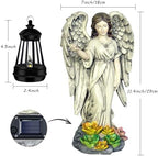 NBQQ Solar Resin Angel Statue with Lantern and Succulent LED Lights - Image 3