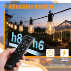 Solar String Lights Outdoor 35FT Waterproof Dusk to Dawn Edison Cafe Lights - Image 3
