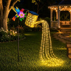 Solar Watering Can Lights Outdoor Lights 800LM IP44, Hummingbird Flower Cascading Fairy Lights, Warm White LED Garden Path Decor, Patio, Pond, Christmas Halloween Wedding Party Outdoor Festival Decor - Image 6