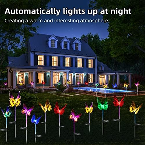 Upgraded Outdoor Solar Garden Lights - 3 Pack Solar Butterfly Decoration Lights - 7 Color Changing LED Waterproof Solar Stake Lights for Garden, Patio, Yard, Lawn, Walkway Decoration - Image 5