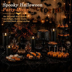 Homemory Halloween Black Waterproof LED Candles with Remote Timer, Set of 6 - Image 6
