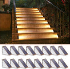 NIORSUN Solar Stair Lights,Warm White Outdoor Step Lights IP67 Waterproof Auto On Off, Outdoor Stair Lights for Steps,Stair,Patio,Yard,Porch,Front Door,Sidewalk,Deck Decor（Brown, 16 Pack） by NIORSUN
