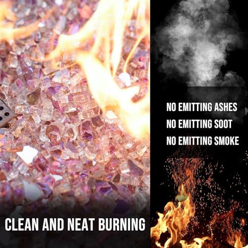 Skyflame 10LB Fire Glass for Propane Fire Pit, 1/4 Inch Rose Gold - Image 3