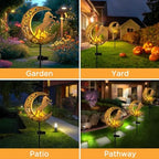 Solar Lights Outdoor Waterproof - Moon & Horse Landscape Lighting, Weatherproof SolarGarden Stakes with 8-10H Auto On/Off, Decorative Pathway Markers for Driveway/Walkway/Equestrian Farms - Image 5