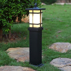 MADISH Outdoor Landscape Path Light Modern Black Waterproof Bollard Light Outside Housing Pathway Light Aluminum Walkway Lighting Hardwired E26 Sideway Post Pole Lighting Patio Porch Exterior Lawn Flo - Image 3
