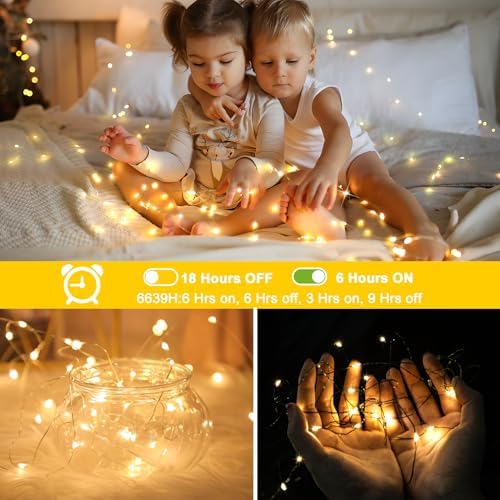 KNONEW 400FT 1200LED Green Wire Outdoor Fairy Lights Plug in Warm White - Image 3