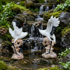 LOGOFUN 2PCS Red Crowned Crane Craft Set with Rock Base for Aquarium - Image 7