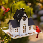 Solar Bird Feeders for Outdoors Hanging,Metal Cardinal Bird House Feeder with Solar Powered Lantern Light,Wild Cardinal Birdfeeder Waterproof Decor for Garden Yard Outside,Gift for Grandma Mom - Image 2