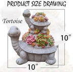 Large Turtle Solar Garden Outdoor Statues with Succulent and 6 LED Lights,Outside Solar Turtle Decor Art for Garden,Home,Lawn,Yard, Balcony Ornament - Image 3