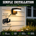 Solar Fence Lights, Motion Sensor, 2 Modes, 3000K Warm, 2pk - Image 6