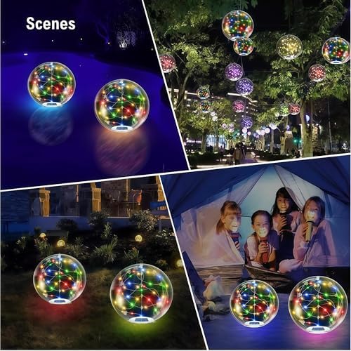 14" Solar Powered Floating Pool Lights - RGB Colorful LED Inflatable Glow Balls, Waterproof Floating Pool Lights for Party Patio Decor (RGB-4 Pack) - Image 4