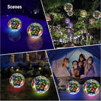 14" Solar Powered Floating Pool Lights - RGB Colorful LED Inflatable Glow Balls, Waterproof Floating Pool Lights for Party Patio Decor (RGB-4 Pack) - Image 4