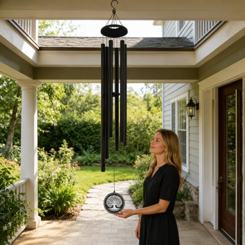 65" Extra Large Wind Chimes for Outside, 6 Tubes Thick & Bold Aluminum by Crocon
