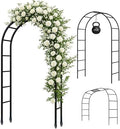 Thickened Tube Garden Arch,7.3ft Heavy-Duty Metal with 16mm Steel Tubes & 0.5mm Thickened Wall, Durable Outdoor Trellis for Climbing Plants,Roses,Garden Party,Ceremony & Decorations (Black) by ADOROX