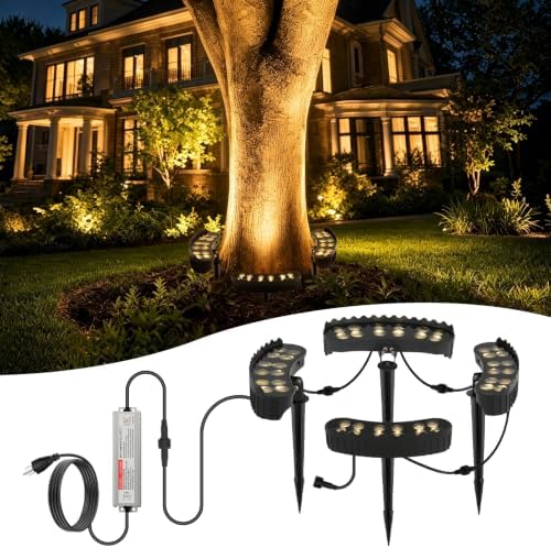Tree Lights Outdoor,IP65 Waterproof Palm Tree Lights,DC12V,4 Pack by Unknown