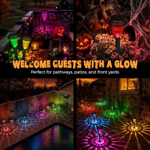 TISEJOY Solar Lights Outdoor Waterproof for Pathway, 12 Pack Color Changing - Image 3