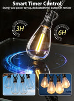 150FT Outdoor String Lights with 50+2 S11 LED Bulbs, Waterproof Dimmable Patio Lights with Remote, Shatterproof E12 Hanging Bistro Lights for Backyard, Porch, Garden, Deck Outdoor Decor - Image 4