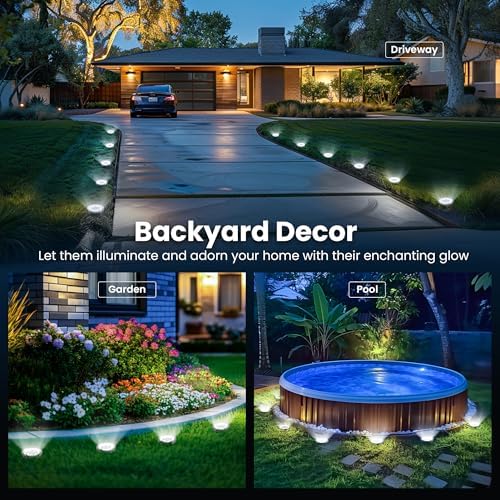SOLPEX 16 Pack Solar Ground Lights Outdoor, Backyard Decor Cool White - Image 2