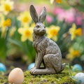 DiliComing Outdoor Rabbit Garden Statue 12 Inch Grey Bunny Yard Decor by DiliComing