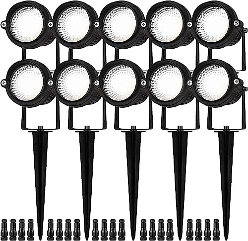 5W Spot Lights Outdoor 5000K Daylight White Flag Pole Light 12V~24V AC/DC LED Landscape Spotlights, Waterproof Low Voltage Landscape Lighting for Yar (10) by EAGLOD
