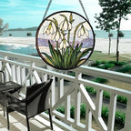 Snow Drop Flower Stained Glass Window Hanging Decor Gifts for Women 15" - Image 5