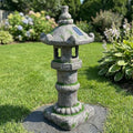 26" H Large Asian Zen Pagoda Outdoor Moss Solar-Powered Statue by GRASOLAR