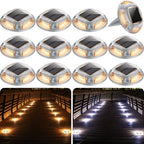 AGPTEK 2 Colors in 1 Solar Driveway Lights 12 Pack with Ground Spike Design by AGPTEK