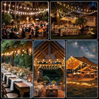 66FT Outdoor String Lights with Remote, 27 Dimmable Shatterproof LED Edison Bulbs, Waterproof Patio & Backyard Lights for Pergola, Deck, Garden, Bistro, Commercial Grade Hanging Lights - Image 7