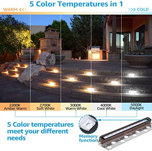 LEONLITE 4-Pack 5CCT 12 Inch LED Hardscape Lighting, 2200K-5000K - Image 2
