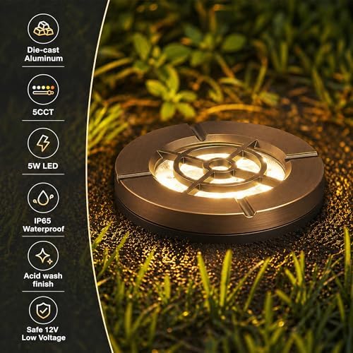 LOHAS Brass Low Voltage Landscape Well Lights, Outdoor In Ground Lights - Image 6