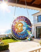 Acrylic Puzzles Suncatcher Window Hanging, 83 Pieces Sun and Moon Puzzle, Suncatcher for Doors Garden, Mother's Day Christmas Birthday Gifts for Women Men (L - 8.9 * 8.9 in) - Image 2