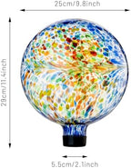 Kunjocy 10 Inch Gazing Balls for Garden, Hand Blown Indoor Outdoor Glass Garden Globes Balls for Outside Festive Yard Lawn Ornaments Decoration (Dark Blue) - Image 2