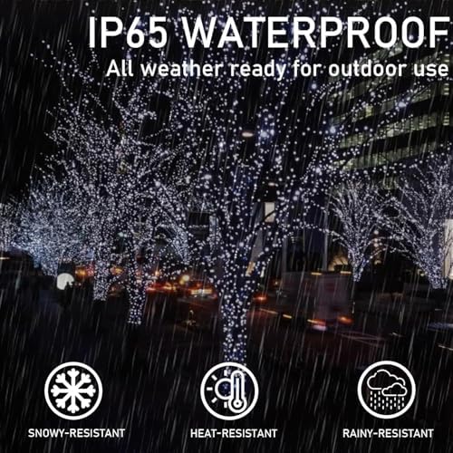 KAQ 4pack 400LED Solar String Lights Outdoor Waterproof Cool White - Image 3