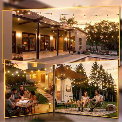 addlon 36FT LED Outdoor String Lights, Waterproof Dimmable Bulbs for Patio - Image 6