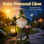 Solar Garden Gnome Statue with Welcome Sign, Light for Yard Lawn Patio - Image 3