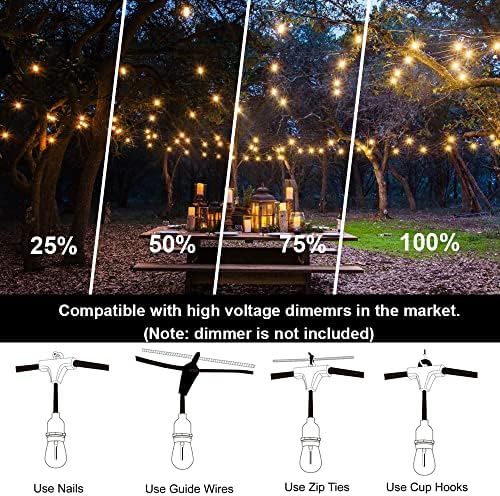 Outdoor String Lights Waterproof 150FT Patio Lighting for Porch Backyard - Image 4