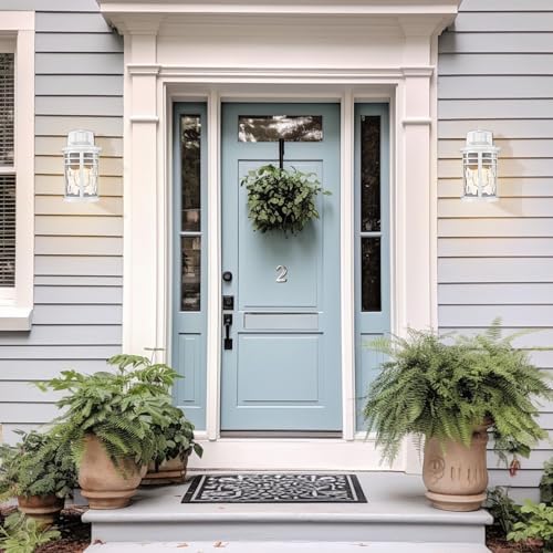 Darkaway Outdoor Wall Light Fixture,2pcs Outside Porch Lights Wall Mounted with Water Ripple Glass Exterior Waterproof Lantern Modern Wall Sconce Lighting for Front Door - Image 3
