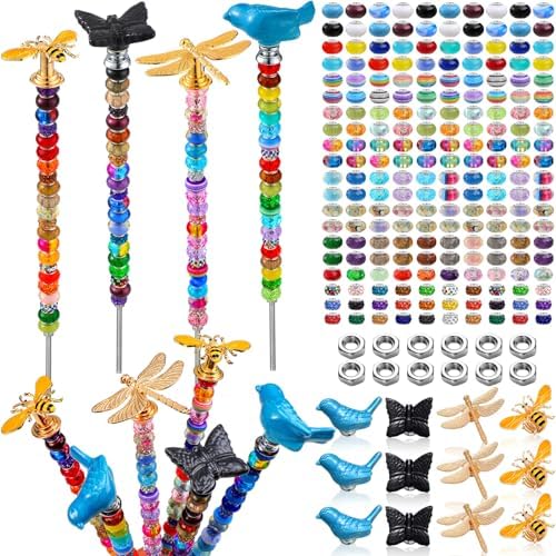 Tigeen 236 Pcs Garden Stake DIY Fairy Wand Plant Stake, Dragonfly Bird Bee by Tigeen