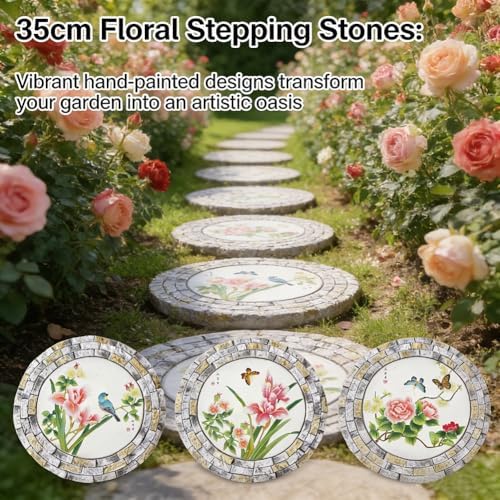 GZHERVICES Garden Stepping Stones for Landscaping Arrangements, Lawn Stepping Stones for Gardens, Outdoor Decorative Accents, Handcrafted Outdoor Lawn Pathway Ornaments(Multi-Colored-A) - Image 3