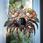 Spider and Peony Acrylic Suncatcher by AVAGAN