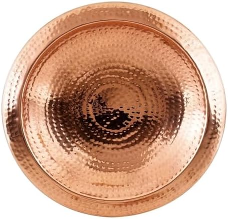 Hand Hammered Standing Bird Bath Feeder Bowl Detachable Outdoor Decor for Garden Backyard Patio and Deck Copper birdbath Bowl with Rim by Oakestry