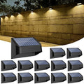 Brighter Solar Fence Lights,Solar Lights Outdoor Waterproof,Warm White and RGB 8 Colors,Dusk to Dawn Deck Light, Outdoor Lighting for Backyard/Railing/Wall/Step/Patio（12 Pack,Black） by Unknown